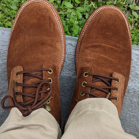 View photo of Grant Stone Diesel Boot in C.F. Stead Bourbon Repello Calf Suede