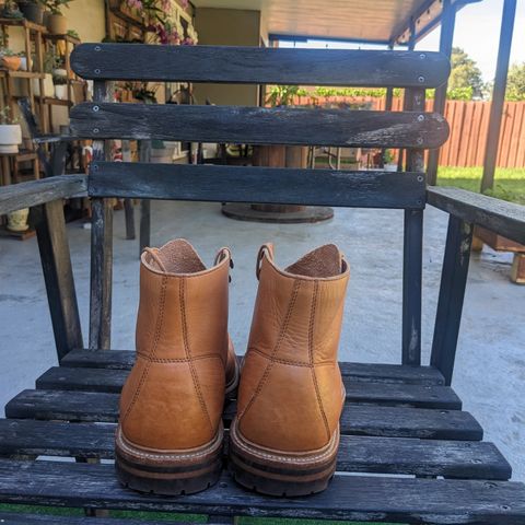 View photo of Grant Stone Brass Boot in Horween English Tan Essex