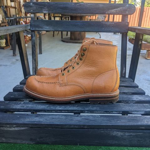 View photo of Grant Stone Brass Boot in Horween English Tan Essex