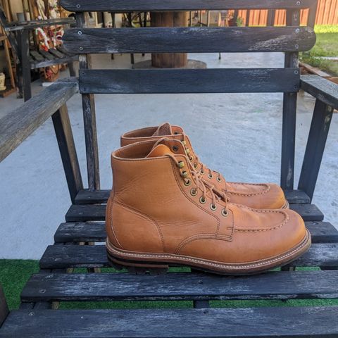 View photo of Grant Stone Brass Boot in Horween English Tan Essex