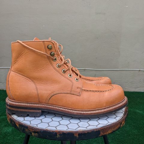 View photo of Grant Stone Brass Boot in Horween English Tan Essex