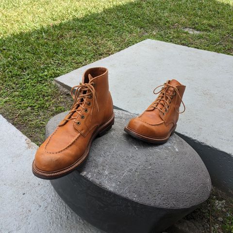 View photo of Grant Stone Brass Boot in Horween English Tan Essex