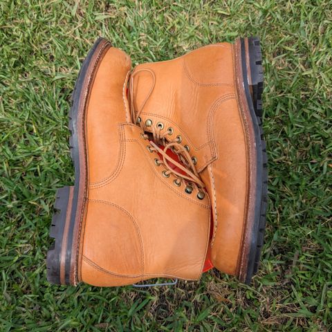 View photo of Grant Stone Brass Boot in Horween English Tan Essex