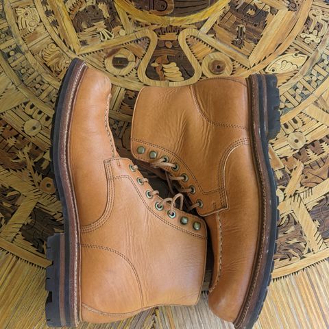 View photo of Grant Stone Brass Boot in Horween English Tan Essex