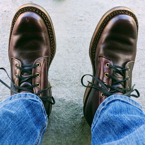 View photo of White's Semi-Dress in Horween Burgundy Chromexcel