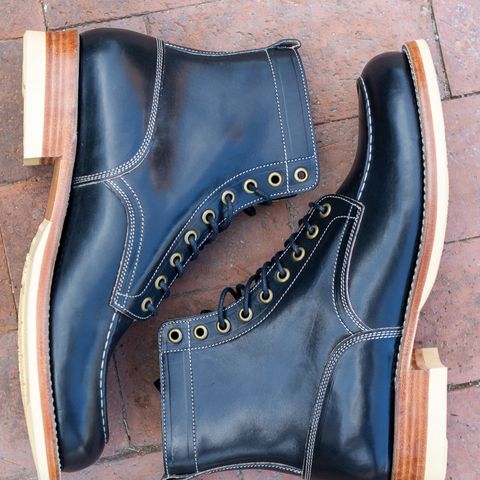 Search result thumbnail of Onderhoud x Stitchdown Moc Toe in Wickett & Craig Black Traditional Harness