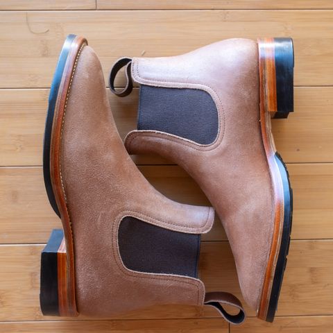 Briselblack The Seventh Chelsea Boot in Maryam Toscanello Waxed Reverse Horsebutt