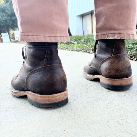 View photo of White's MP-Sherman Plain Toe in Horween Dark Brown Waxed Flesh