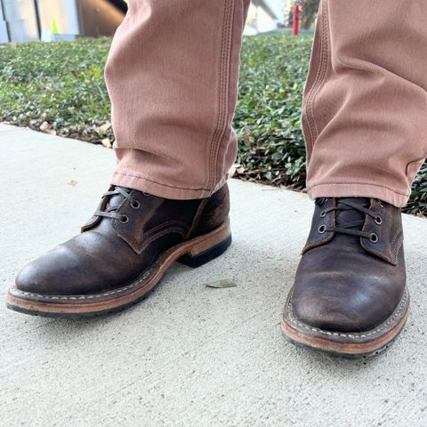 View photo of White's MP-Sherman Plain Toe in Horween Dark Brown Waxed Flesh