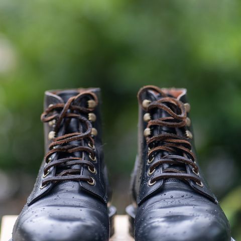 View photo of Grant Stone Diesel Boot in Horween Black Chromexcel