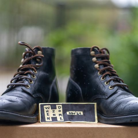 View photo of Grant Stone Diesel Boot in Horween Black Chromexcel