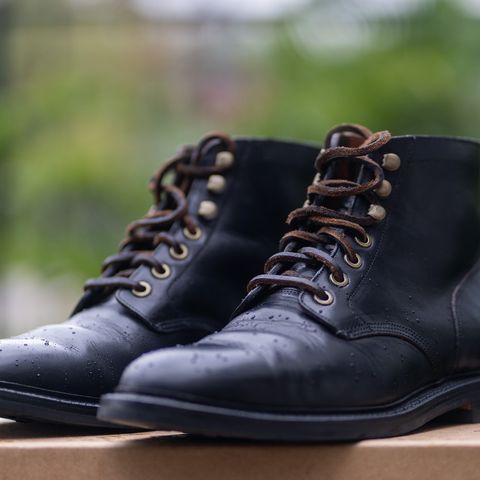 View photo of Grant Stone Diesel Boot in Horween Black Chromexcel