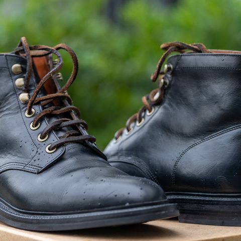 View photo of Grant Stone Diesel Boot in Horween Black Chromexcel