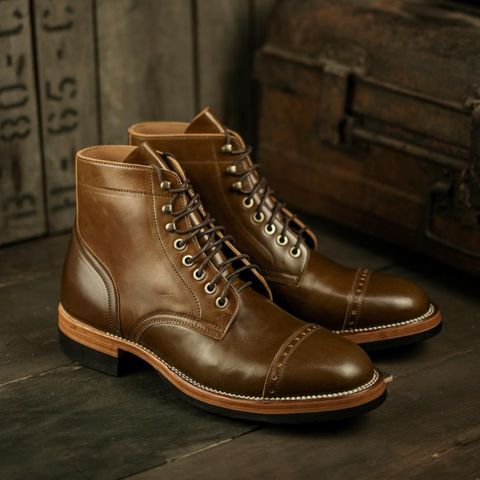 View photo of Briselblack Borneo in Shinki Cognac Shell Cordovan