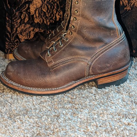 View photo of Drew's Boots 8-Inch Logger in Rowdy Smooth