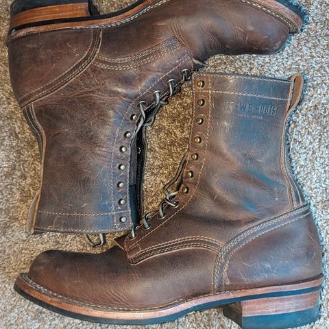 View photo of Drew's Boots 8-Inch Logger in Rowdy Smooth