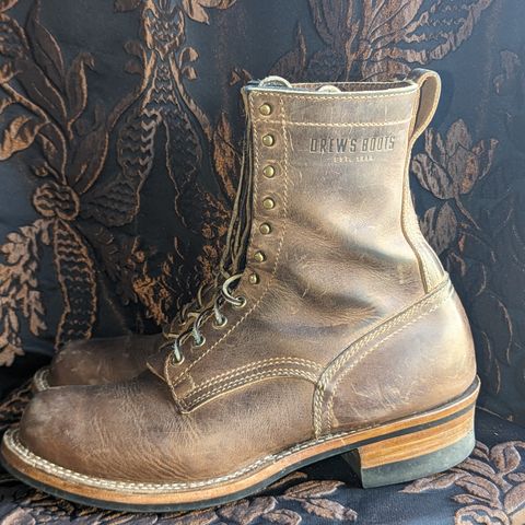 View photo of Drew's Boots 8-Inch Logger in Rowdy Smooth