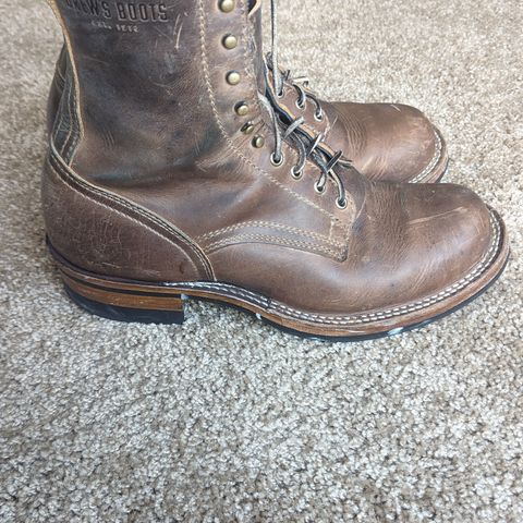 View photo of Drew's Boots 8-Inch Logger in Rowdy Smooth