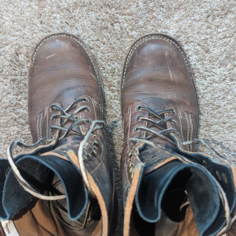 View photo of Drew's Boots 8-Inch Logger in Rowdy Smooth