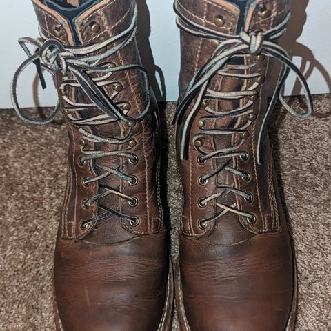 View photo of Drew's Boots 8-Inch Logger in Rowdy Smooth