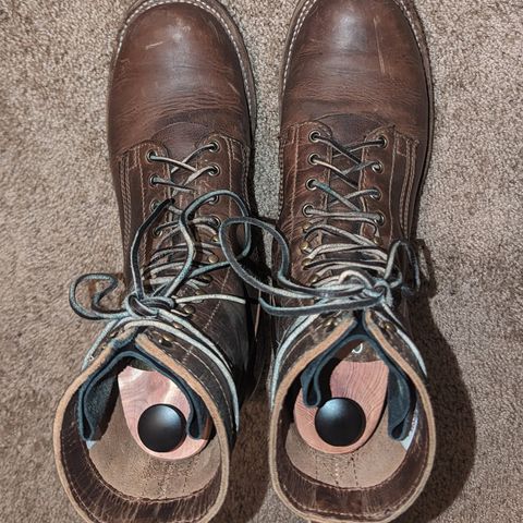 View photo of Drew's Boots 8-Inch Logger in Rowdy Smooth