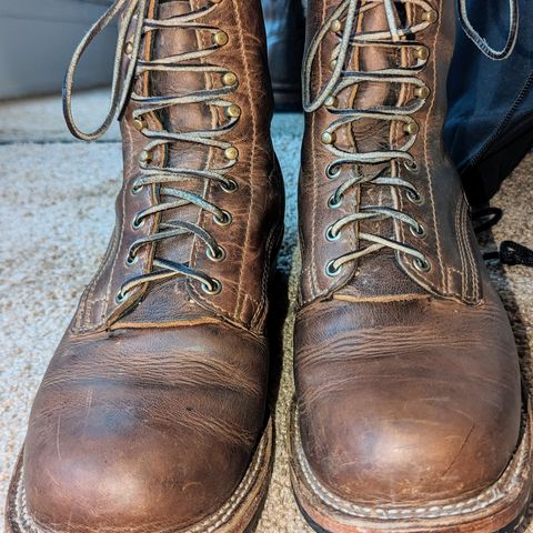 View photo of Drew's Boots 8-Inch Logger in Rowdy Smooth