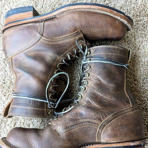 View photo of Drew's Boots 8-Inch Logger in Rowdy Smooth