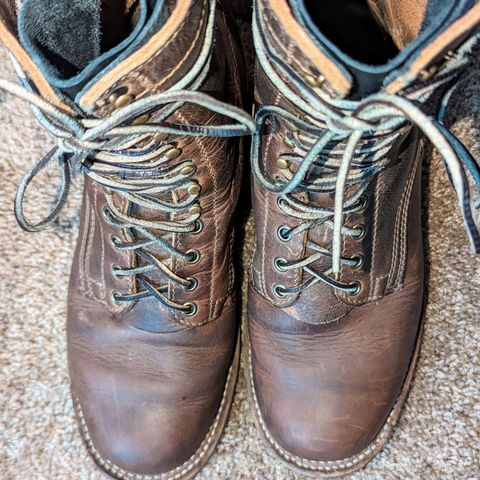 View photo of Drew's Boots 8-Inch Logger in Rowdy Smooth