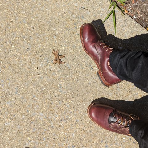 View photo of Wolverine 1000 Mile Plain-Toe Boot in Horween Color 8 Chromexcel