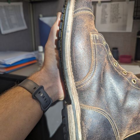 View photo of Truman Cap Toe Boot in Horween Java Waxed Flesh