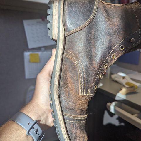 View photo of Truman Cap Toe Boot in Horween Java Waxed Flesh