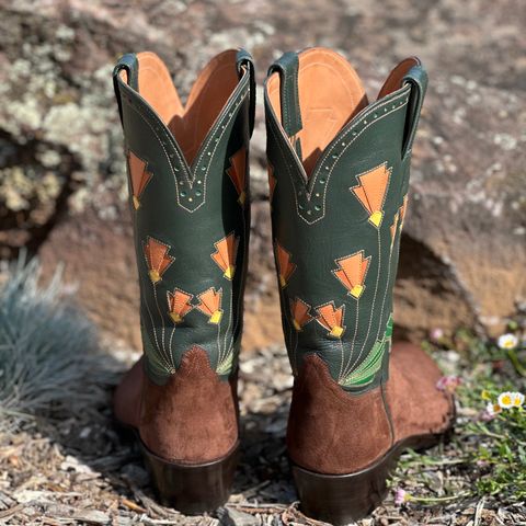 Maya Miel Cowboy Boot in Pig Suede