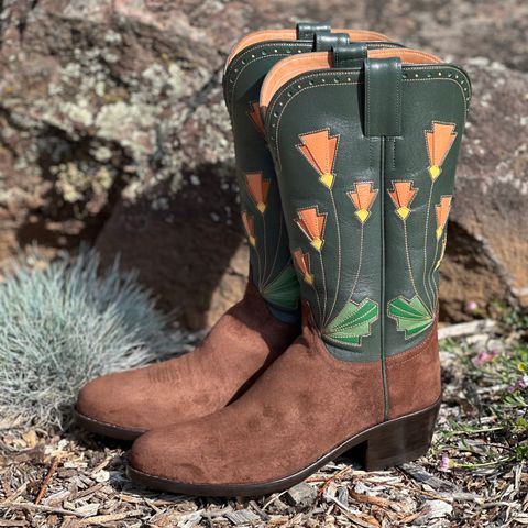 Maya Miel Cowboy Boot in Pig Suede