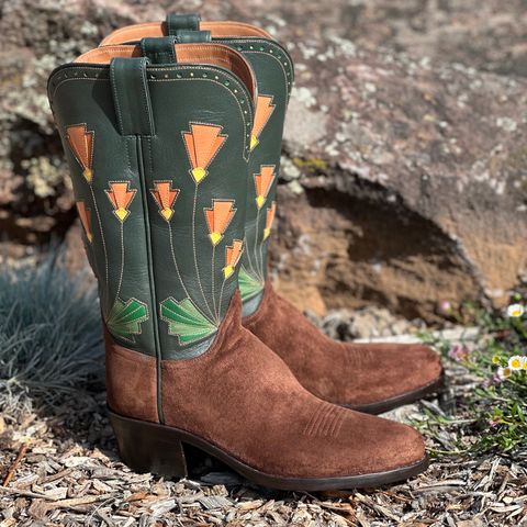 Maya Miel Cowboy Boot in Pig Suede