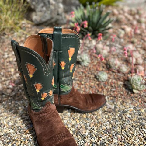 Maya Miel Cowboy Boot in Pig Suede