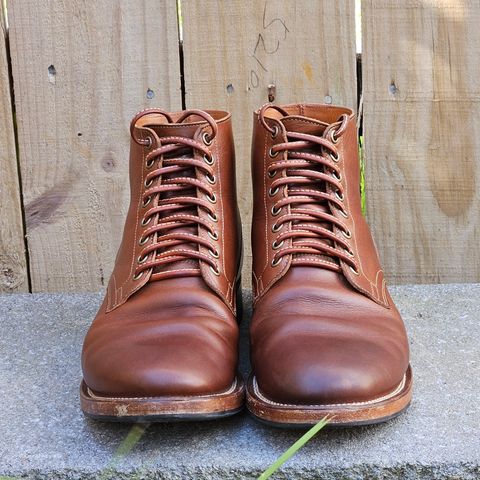 View photo of Viberg Service Boot in Tempesti Elbamatt Mogano Liscio