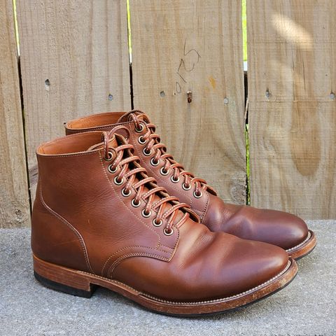 View photo of Viberg Service Boot in Tempesti Elbamatt Mogano Liscio