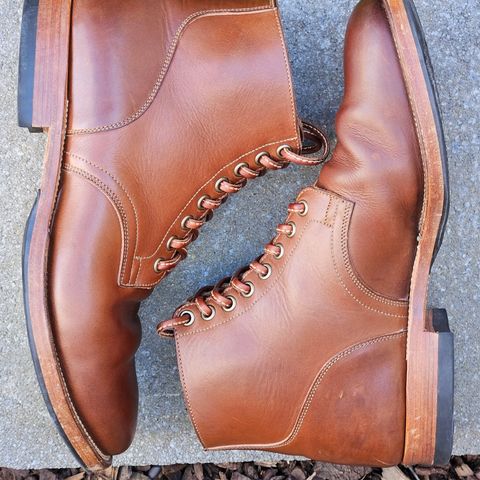 View photo of Viberg Service Boot in Tempesti Elbamatt Mogano Liscio