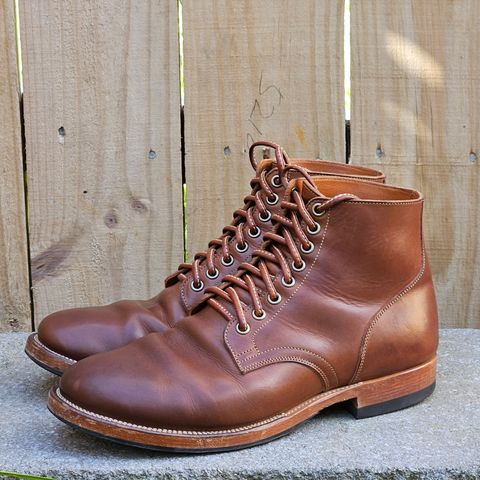 View photo of Viberg Service Boot in Tempesti Elbamatt Mogano Liscio