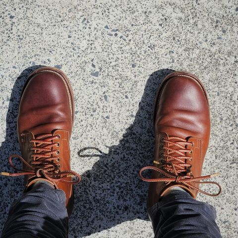 View photo of Viberg Service Boot in Tempesti Elbamatt Mogano Liscio