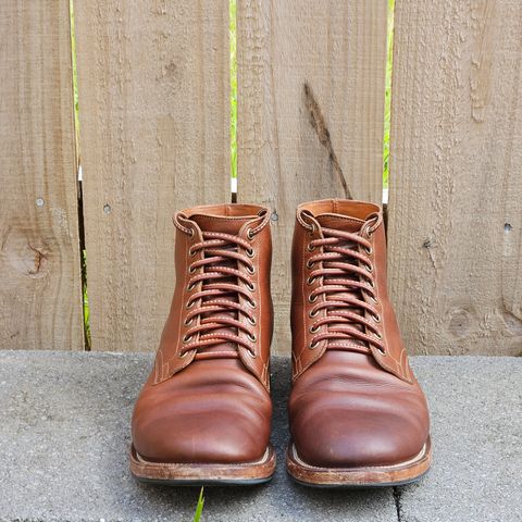 View photo of Viberg Service Boot in Tempesti Elbamatt Mogano Liscio