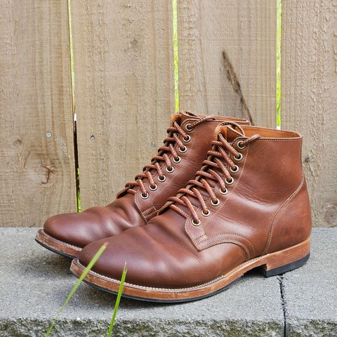 View photo of Viberg Service Boot in Tempesti Elbamatt Mogano Liscio