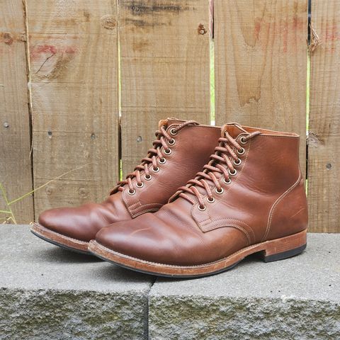 View photo of Viberg Service Boot in Tempesti Elbamatt Mogano Liscio