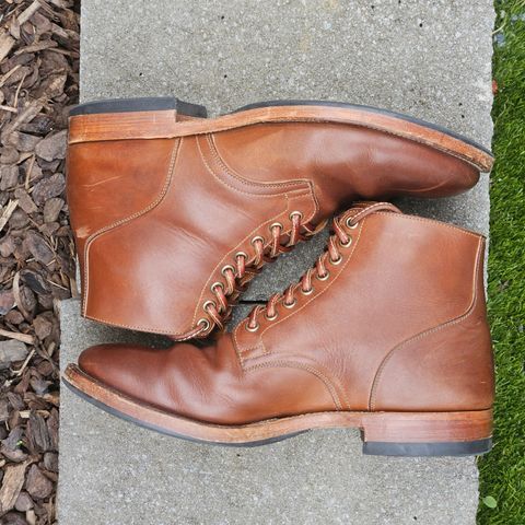 View photo of Viberg Service Boot in Tempesti Elbamatt Mogano Liscio