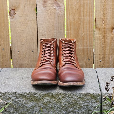 View photo of Viberg Service Boot in Tempesti Elbamatt Mogano Liscio