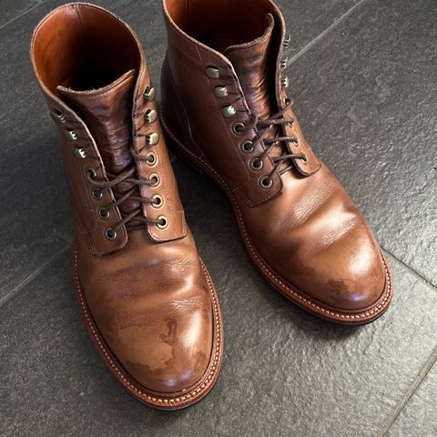 View photo of Grant Stone Diesel Boot in Horween Dune Chromexcel