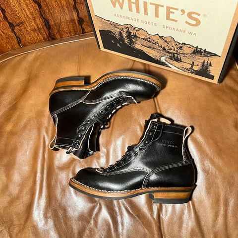 View photo of White's 350 Cutter in Horween Black Waxed Flesh