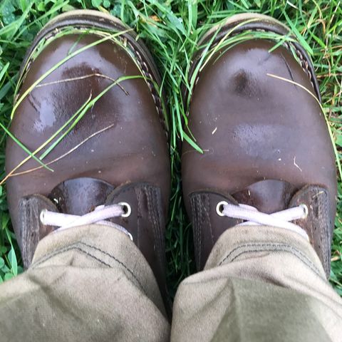 View photo of Nicks Aldert Strider in Horween Orange Predator