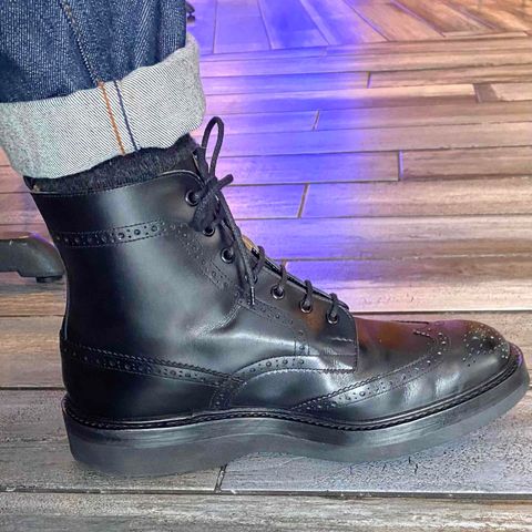 Tricker's Stow Country Boot in Black Calf