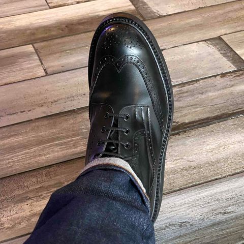 Tricker's Stow Country Boot in Black Calf